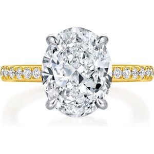14k Certified 5 ct Colorless VVS1 Diamond Moissanite Ring